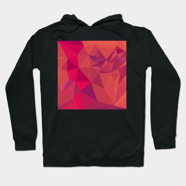 Jazzberry Jam Red Abstract Low Polygon Background Hoodie by retrovectors
